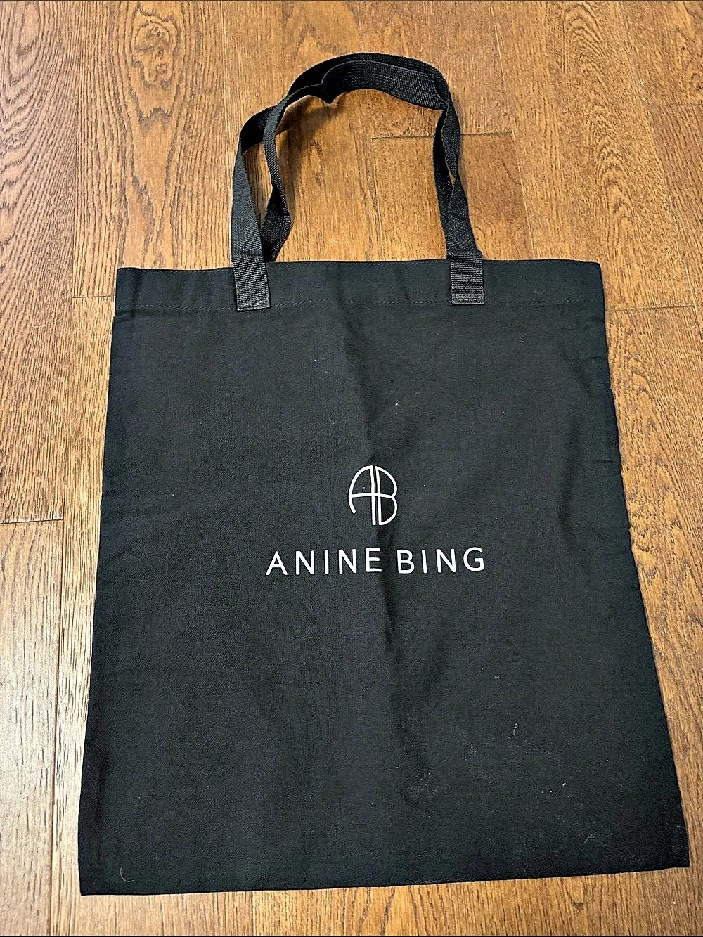 Anine Bing Remy Tote Black Logo Bag